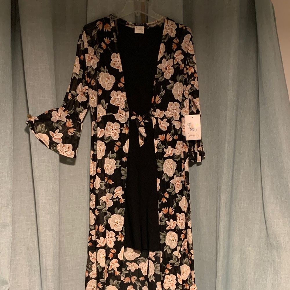 Black Floral combo Tie-Front Women’s Dress